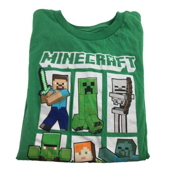 MOJANG STUDIOS OFFICIAL MINECRAFT GREEN GRAPHIC T-SHIRT BOYS SIZE MEDIUM (8) - Picture 3 of 4